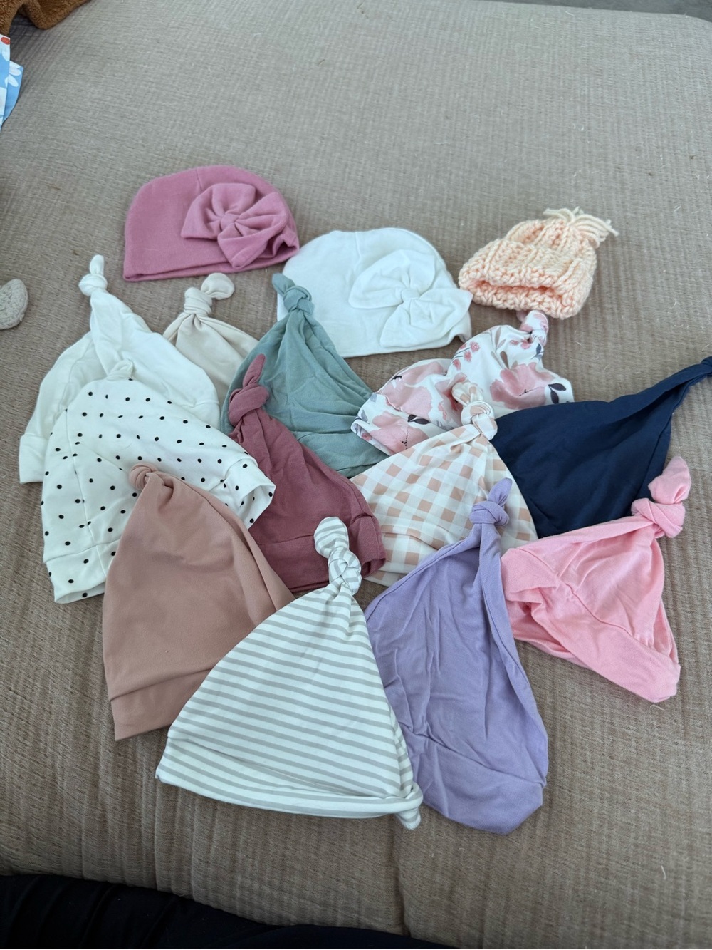 Assorted Kids Knot Hats - Pink, Lavender, Navy, White & More